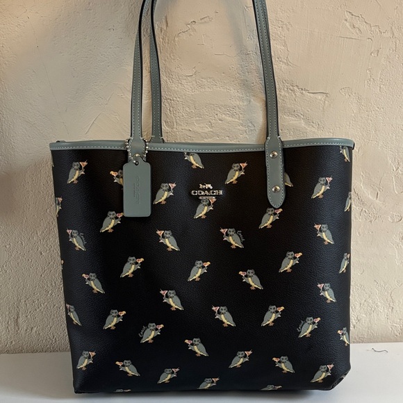 Coach Reversible City Print, Party Owl Print.  NWT - Picture 3 of 14